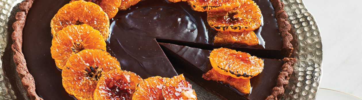 Caramelized Clementine & Chocolate Tart